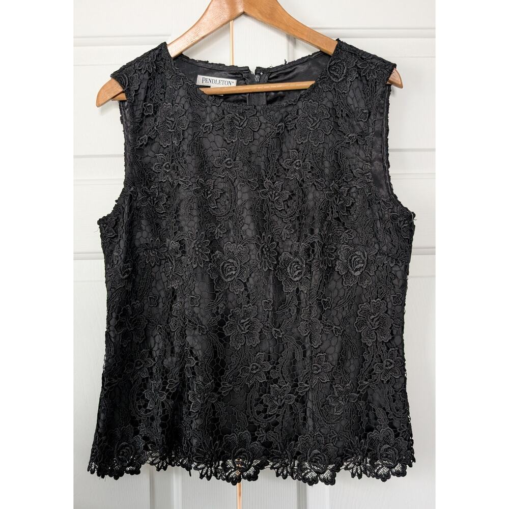Pendleton Black Lace Sleeveless Top NEW!